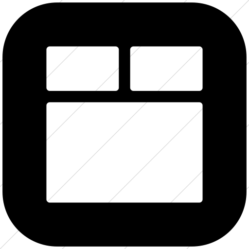 Flat Rounded Square White On Black Layouts Rounded