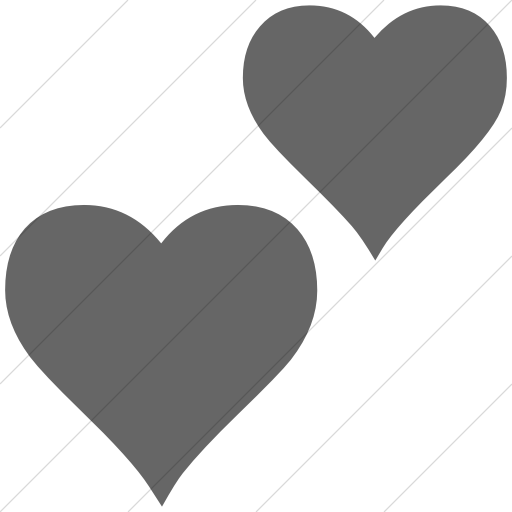 Simple Gray Classica Two Hearts Icon