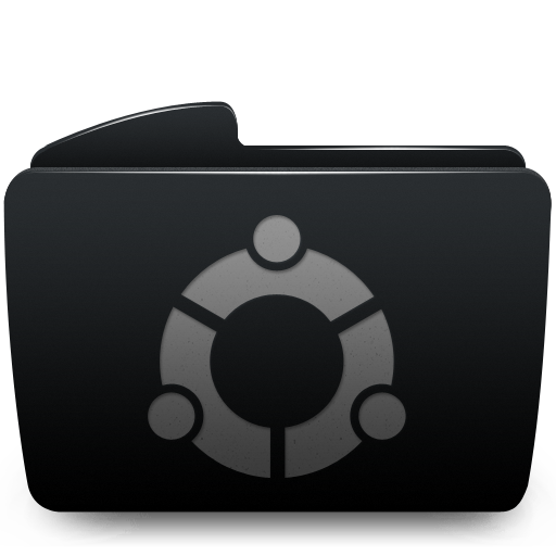 Black, Folder, Ubuntu Icon
