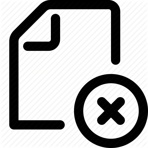Cancel, Cross, Delete, Document, Page, Remove File, Unavailable Icon