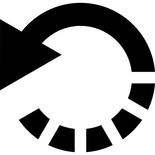 Undo Arrow Of Circular Shape With Half Broken Line