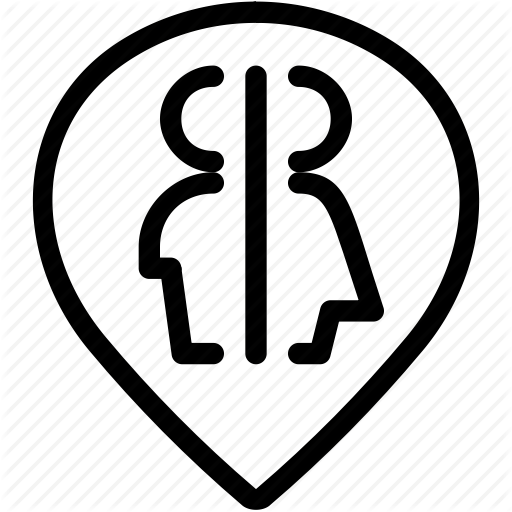 Bathroom, Gps, Map, Maps, Navigation, Pin, Style, Three, Unisex Icon