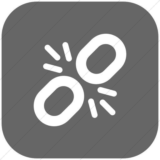 Flat Rounded Square White On Gray Foundation Unlink Icon