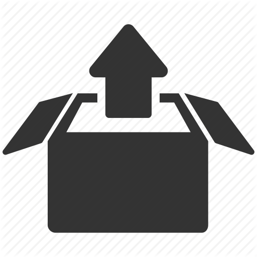 Box, Logistic, Move Put, Moved, Open, Unpack, Upload Icon