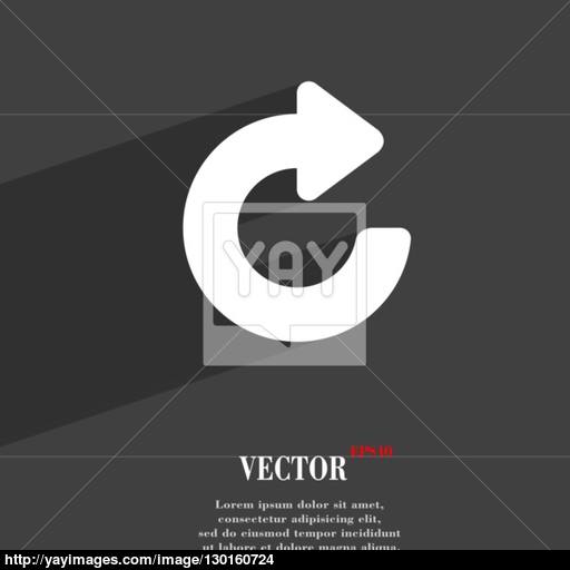 Upgrade, Arrow Icon Symbol Flat Modern Web Design With Long Shadow