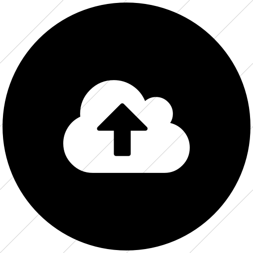 Flat Circle White On Black Bootstrap Font Awesome Cloud