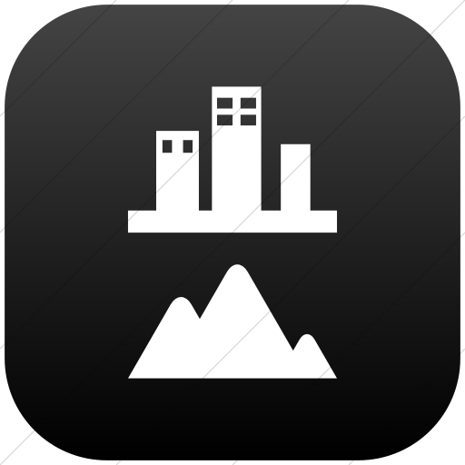 Flat Rounded Square White On Black Gradient Ocha