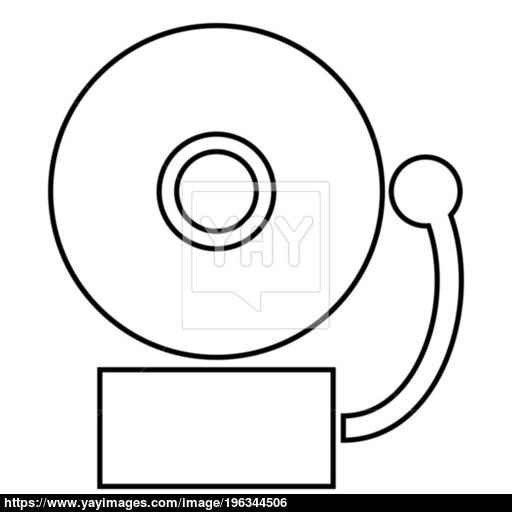 Alarm Schooll Bell Icon Black Color Illustration Flat Style Simple