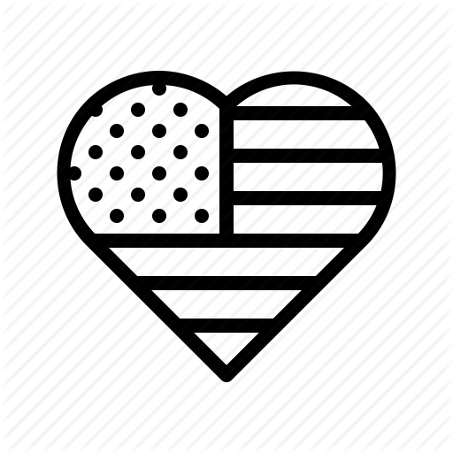 America, American, Flag, Heart, Star, Stripes, Usa Icon