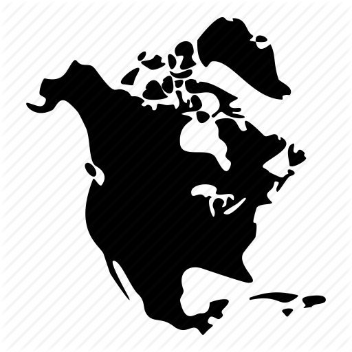 Canada, Map, Mex North America, Usa Icon