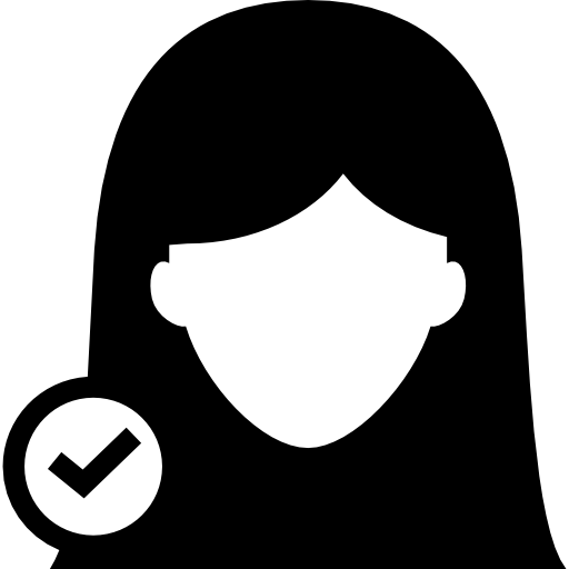 Female User Verified Symbol For Interface Icons Free Download