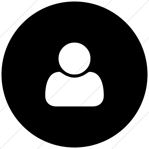 Flat Circle White On Black Bootstrap Font Awesome User Icon