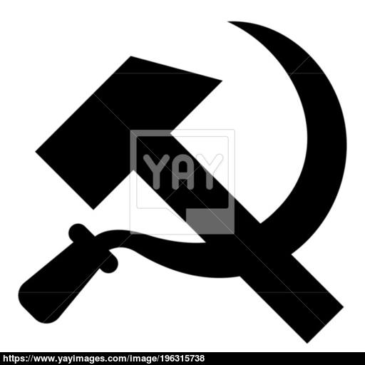 Hammer And Sickle Icon Black Color Illustration Flat Style Simple