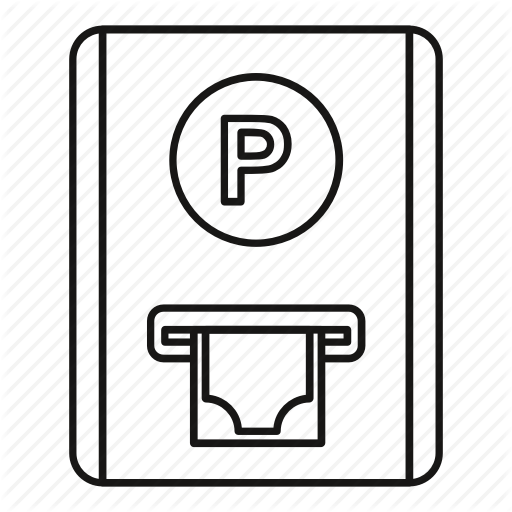 Line, Machine, Outline, Parking, Pay, Ticket, Time Icon
