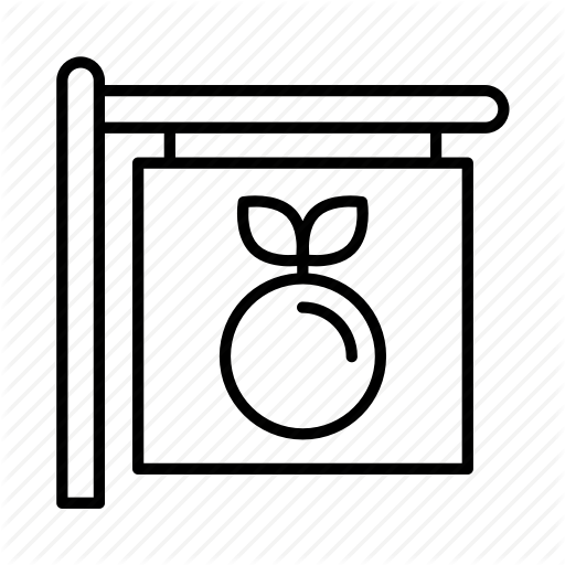 Food, Market, Retail, Shop, Sign, Stall, Vendor Icon
