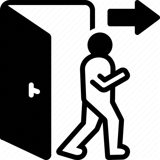 Egress, Evacuation, Exit, Outturn, Vent Icon