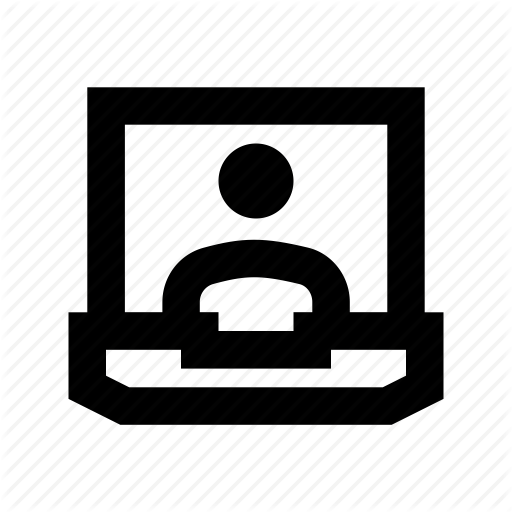 Laptop, Video Call, Video Chat, Video Conference, Voice Chatting Icon