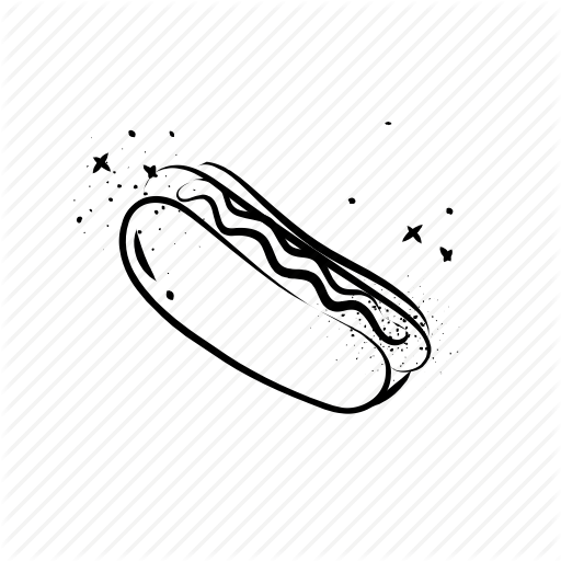 Food, Hot Dog, Sausage, Street Food, Vintage Icon