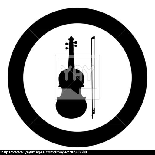 Violn Black Color In Circle Vector