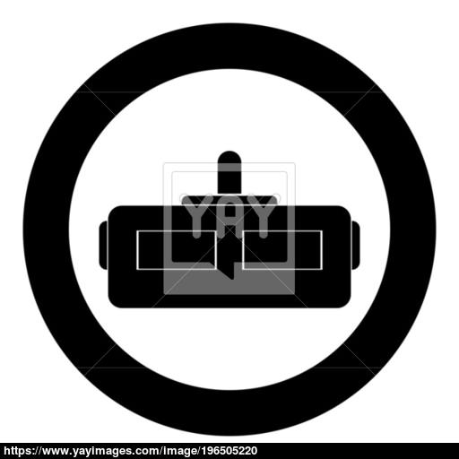 Virtual Reality Helmet The Black Color Icon In Circle Or Round