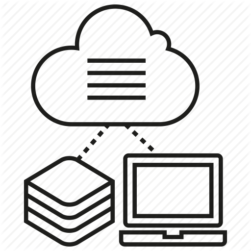 Cloud, Database, Hosting, Laptop, Save, Server, Virtual Server Icon