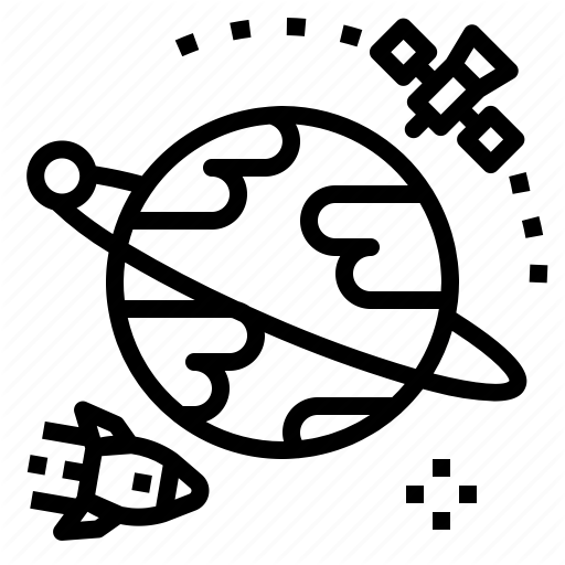 Globe, Orbit, Planet, Ship, Space Icon