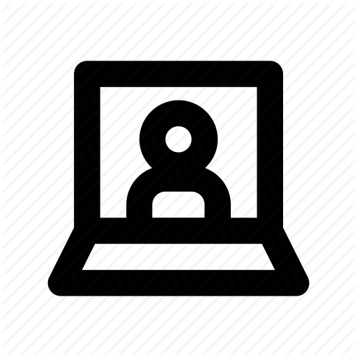 Laptop, Video Call, Video Chat, Video Conference, Voice Chatting Icon