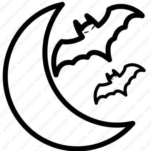 Download Moon,bat,spooky,halloween Icon Inventicons