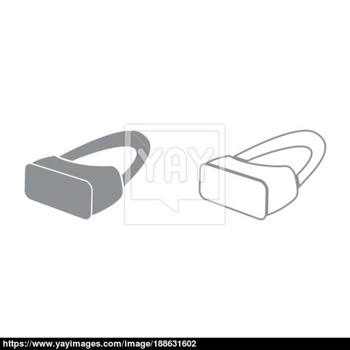 Vr Glasses It Is Black Icon Vector