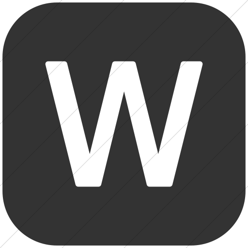 Flat Rounded Square White On Dark Gray Alphanumerics