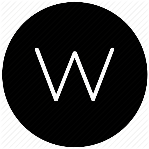 Key, Keyboard, Letter, Round, W Icon