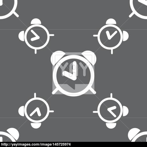 Alarm Clock Sign Icon Wake Up Alarm Symbol Seamless Pattern
