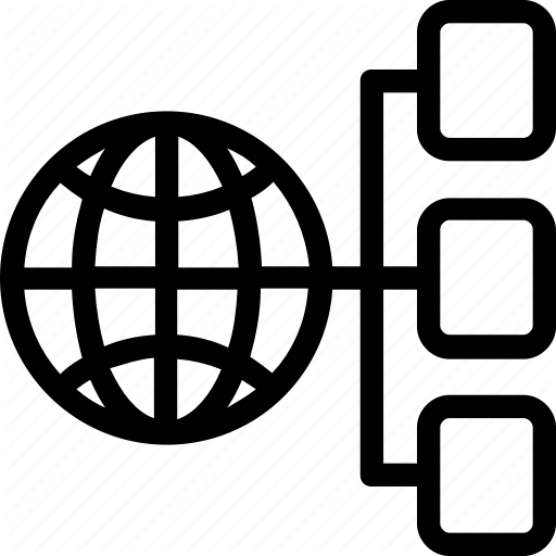 Globe, Hosting, Internet, Link, Network, Server, Wan Icon Icon