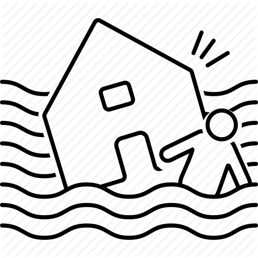 Earthquake, Flood, Hurricane, Natural Disaster, Water Damage Icon