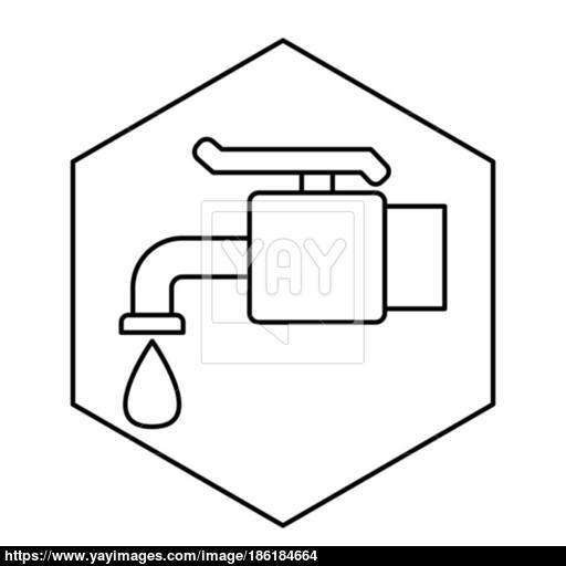 Thin Line Faucet Water Icon Vector
