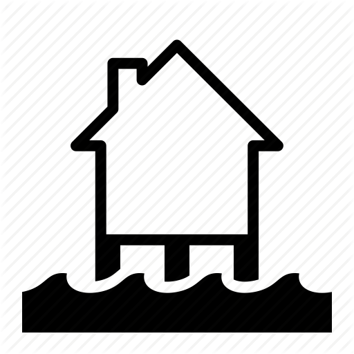 Global Warming, High, House, Poles, River, Sea Levels, Water Icon