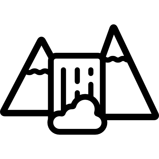 Waterfall Between Mountains Icons Free Download