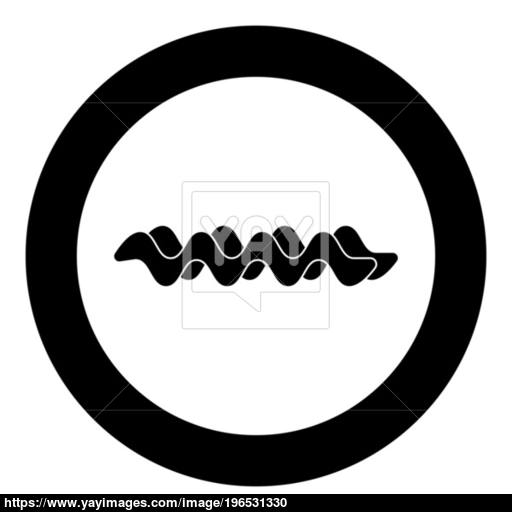 Wave Icon Black Color In Circle Or Round Vector