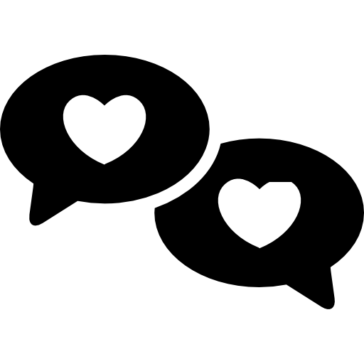 Love Chat Speech Bubles With Hearts