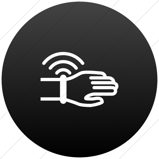 Flat Circle White On Black Gradient Iconathon Wearable