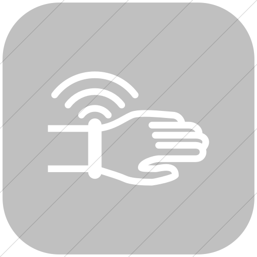 Flat Rounded Square White On Silver Iconathon Wearable