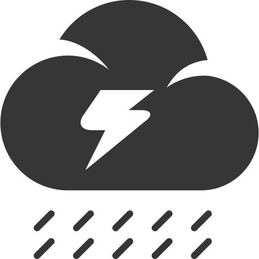 Cloud, Flash, Grey, Rain, Storm, Thunderstorm, Weather Icon