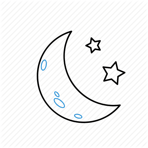 Crescent, Forecast, Moon, Night, Sleep, Stars, Weather Icon