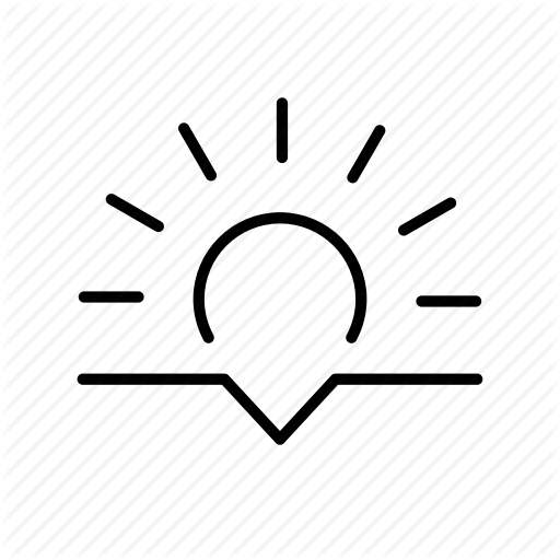 Land, Night, Set, Sun, Sunset, Weather Icon