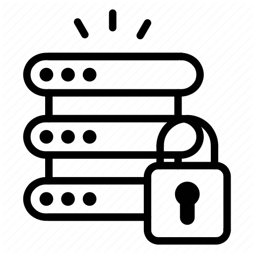 Database, Lock, Protection, Server, Web Hosting Icon