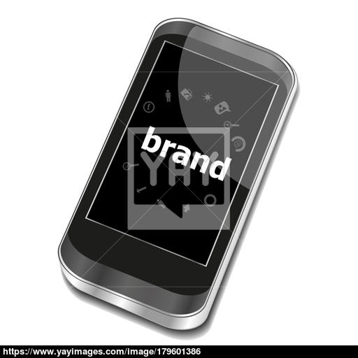 Text Brand Advertising Concept Smartphone With Business Web
