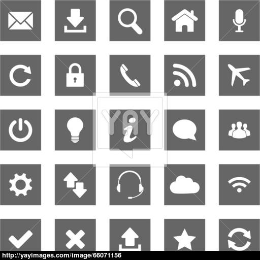 Grey Web Icons Vector