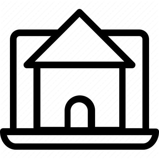 Computer, Home, House, Laptop, Online, Portal, Web Icon Icon