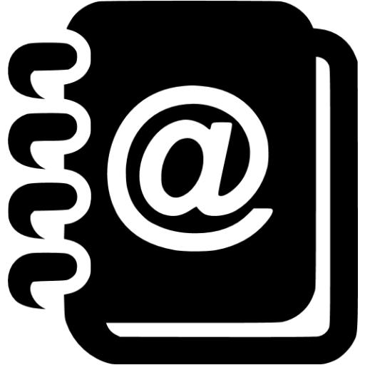 Black Address Book Icon