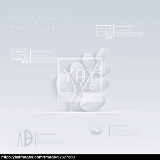 Vector Illustration, Branch With Leaves Template Graphic